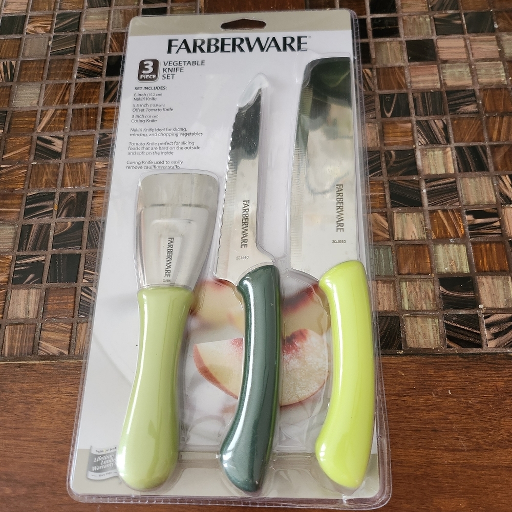 Farberware 3 Piece Vegetable Knife Set NEW
